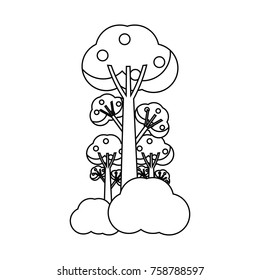 fruit trees iocn over white background vector illustration