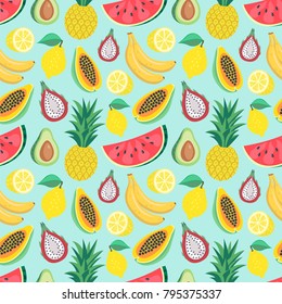 fruit tropical seamless vector pattern