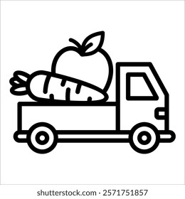 Fruit Truck Icon Element For Design