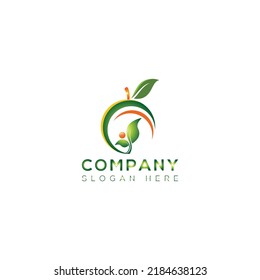 Fruit vector art logo design 