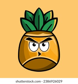 Fruit vector art
pineapple. Yellow pineapple mangosteen fruit warrior character. Pineapple fruit character icon concept. yellow background.