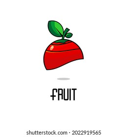 fruit vector design with half shape, illustration icon