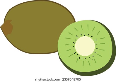 Ilustración de diseño de vectores de fruta. El diseño del vector kiwi.