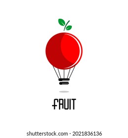 fruit vector design with shape like flying balloon