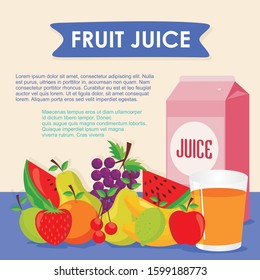 Fruit Vector icon or Background with colorful flat design, Fresh and healthy concept, stylish, cute and trendy design