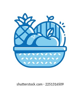 Estilo de contorno azul del icono del vector del fruto.Puede utilizarse para la invitación a la boda, el diseño de la tarjeta y el diseño de fondo