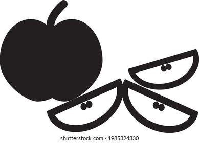 Obst, Vektorsymbol in Schwarz-Weiß