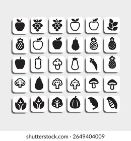 Fruit vector icon illustration and sticker, background 
