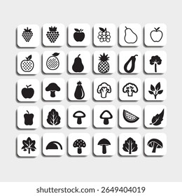Fruit vector icon illustration and sticker, background 
