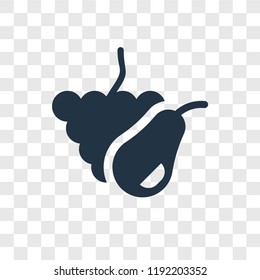 Fruit vector icon isolated on transparent background, Fruit transparency logo concept