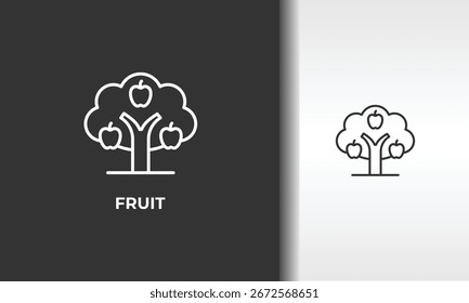 Fruit Vector, Icon Or Logo Sign Isolated Symbol Illustration