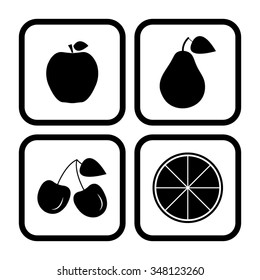 fruit vector icon set