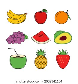 fruit vector icon set, great for your design elements