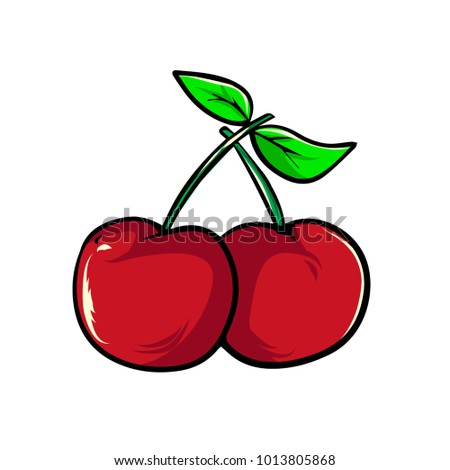 Fruit vector illustration colorfull chery