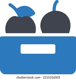 ilustración de vectores de fruta en un fondo transparente. Símbolos de calidad superior. Iconos vectoriales de glifos para diseño de conceptos y gráficos. 

