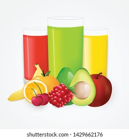 fruit vector illustration with simple color