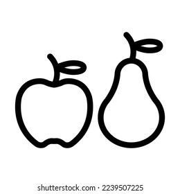 Diseño de iconos de la línea del vector de frutas