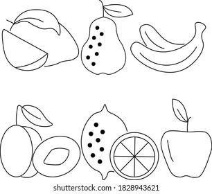 Fruit vector line icon set Vector illustration.3