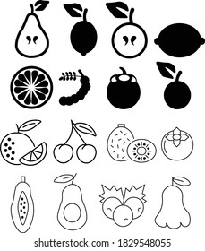 Fruit vector line icon set Vector illustration.7