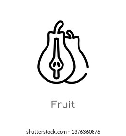 fruit vector line icon. Simple element illustration. fruit outline icon from farming concept. Can be used for web and mobile