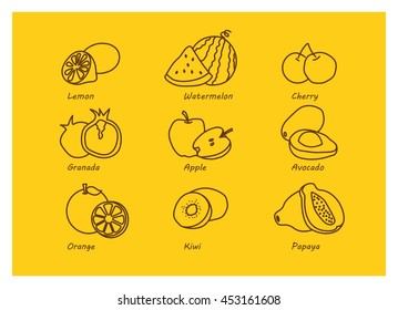 fruit vector lines
