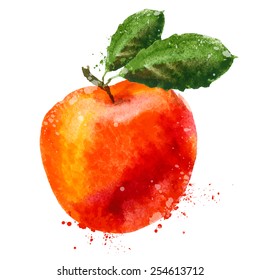 fruit vector logo design template. Peach or Apple icon.