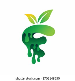 Logotipo vectorial de frutas, letra de diseño del logotipo