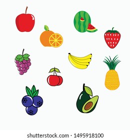 fruit vector logo template bundle 