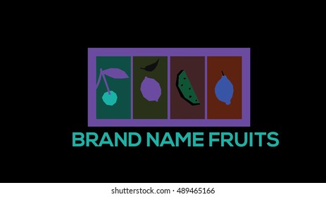 Fruit vector logo template (sign, symbol, emblem, label)