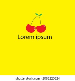logotipo minimalista de vectores de fruta o logotipo de cereza