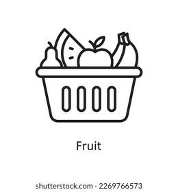 Ilustración de diseño de iconos de contorno del vector de rendimiento de fruta. Símbolo de compras en fondo blanco archivo EPS 10