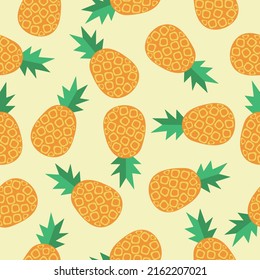 fruit vector pineapple seamless pattern.