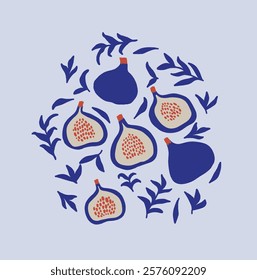 Fruit vector set with bright pomegranates and leaves. For wallpaper, wrapping paper, textiles, postcards, web page backgrounds, interior decor, menus.