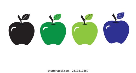 Vector de frutas.  Conjunto de frutas Ilustración vectorial iconos Colección. Fruta sana en fondo blanco.