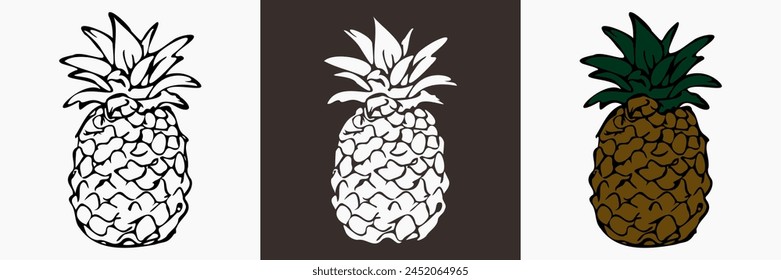 Fruit vector silhouette, food illustration.
