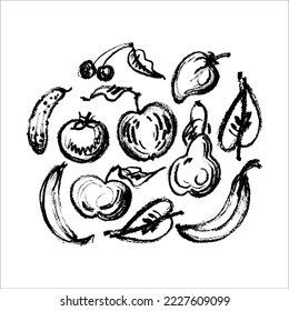 Fruit vector sketch icon isolated on background. Hand drawn pastel illustration. Fruit sketch icon for infographic, website or app. Set