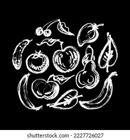 Fruit vector sketch icon isolated on background. Hand drawn pastel illustration. Fruit sketch icon for infographic, website or app. Set