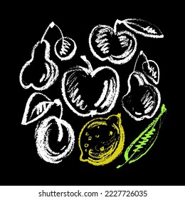 Fruit vector sketch icon isolated on background. Hand drawn pastel or chalk illustration. Lemon sketch icon for infographic, website or app.