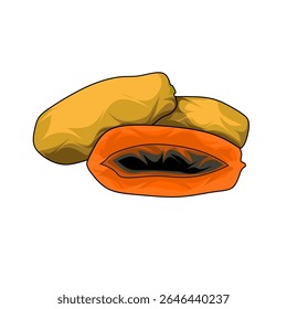 fruit vectors that are ripe, intact and split