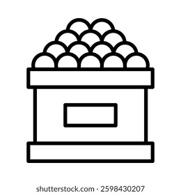 Fruit Veg Stand Vector Line Icon Design