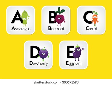 fruit vegetable alphabet chart kids eating stock vector royalty free 300691598