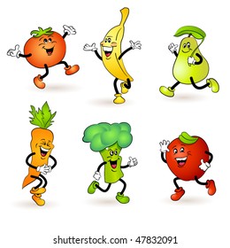 fruit and vegetable characters
