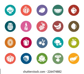 Fruit and Vegetable Color Icons