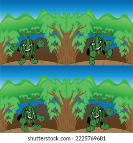 Fruit and vegetable design and war ninja for design