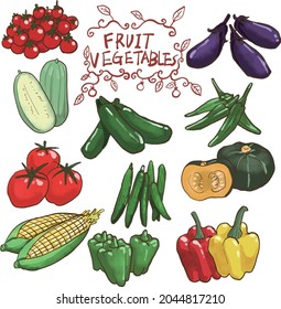 Fruit vegetable icon hand-painted material