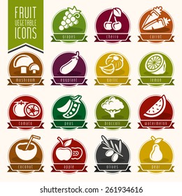 Fruit and Vegetable Icon Set