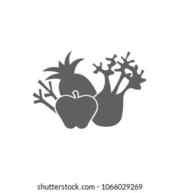 Fruit and vegetable icon in trendy flat style isolated on white background. Symbol for your web site design, logo, app, UI. Vector illustration, EPS