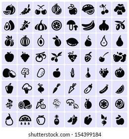 Fruit and vegetable icons set