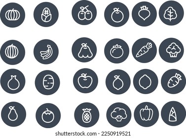 Fruit and Vegetable Icons vector design