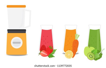 Fruit and vegetable juice vector design.Electronic mixer illustration
